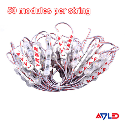 1.2W IP68 DC12V 3 LED Modul Dengan LED SMD2835 160° Sinar dengan Tepi Adhesive Backside