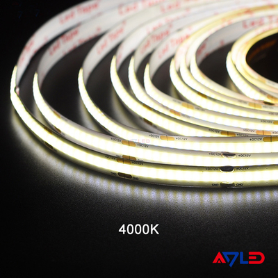 Kepadatan Tinggi 336 LED/M Fleksibel COB LED Strip Light ((Chip-On-Board) Light Untuk lemari, pencahayaan rak