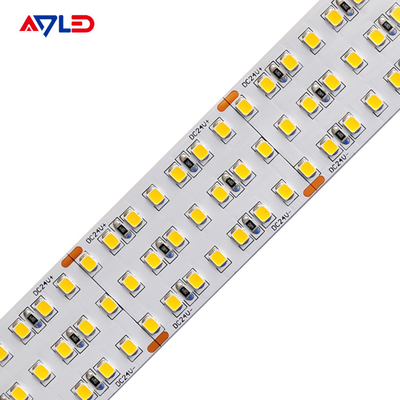 SMD 2835 Triple Row LED Strip Lights Fleksibel Dimmable Putih 24V Di Bawah Kabinet