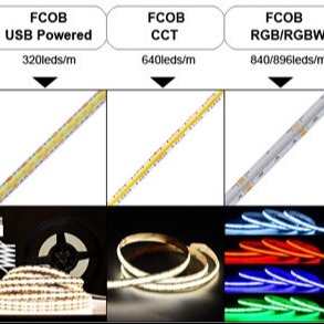 Desain Keandalan Lingkungan Ultra Tinggi Lampu RGB Luar 528led/m COB Led Strip Light