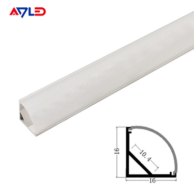 16*16mm Aluminium yang digantung led anodisasi aluminium ekstrusi led profil permukaan sudut dipasang led strip cahaya profil