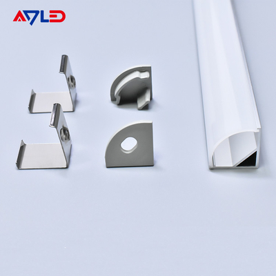 16*16mm Aluminium yang digantung led anodisasi aluminium ekstrusi led profil permukaan sudut dipasang led strip cahaya profil