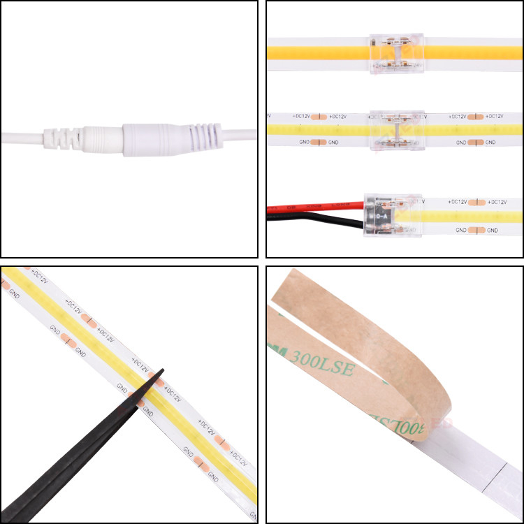 UL Flexible LED Strip Famous Chip 24V Ultra Thin Silicone 10mm PCB board IP20 528 lampu led cob