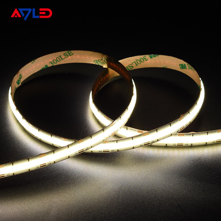 Densitas Tinggi DC24V Liner Dotless LED Tunable CCT (2700K-6500K) COB 640Leds Strip Light Low Voltage Tape Light