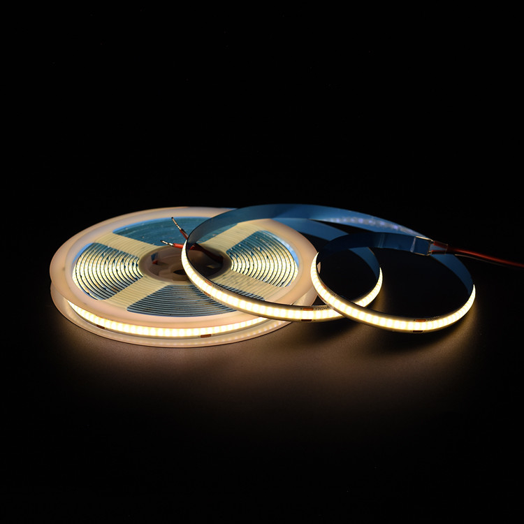 Fleksibel COB LED Strip Light - 24V, 320 LEDs, 3000K Color Temperature, Lebar 8mm, Garansi 3 Tahun - Adled LED.