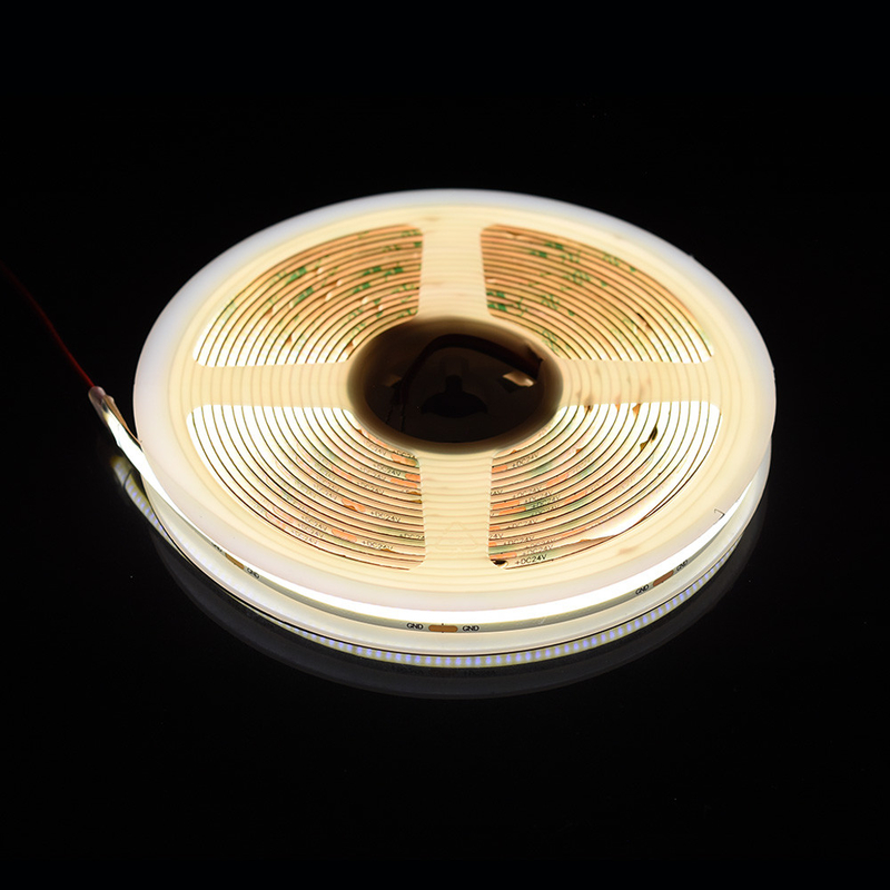 Panel Aluminium Bebas Titik COB LED Strip Dengan 528 LED Pada Pita 10mm Dan 2700K/6500K Warna