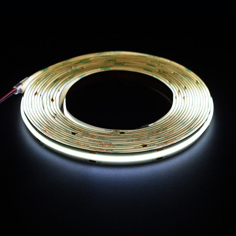 Pasokan 528 Chips 10mm Cob Led Strip Light 12V/24V untuk proyek pencahayaan kabinet DIY