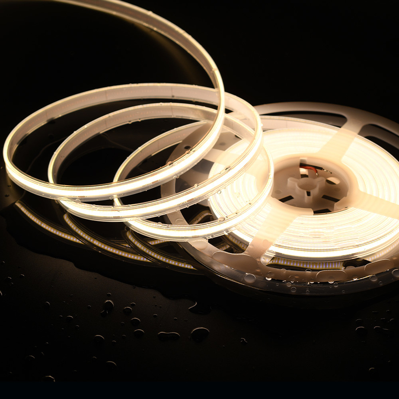 480 LED/m COB LED Strip 12V/24V 5m Panjang Fleksibel Desain Bebas Titik Putih Panas/Dingin